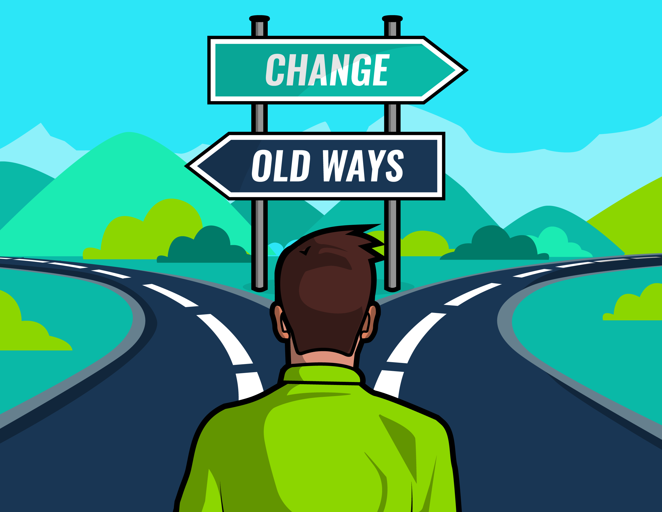 Crossroads representing business change